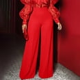 thumbnail image 7 of Mifsaly Plus Size Palazzo Pants Women High Waisted Wide Leg Dress Trousers Elegant Flowy Flattering Fit Business Work Office Outfits Red,XXXXL, 7 of 7