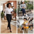 thumbnail image 3 of Dickies Womens Work Pants - Mid Rise Skinny Stretch Fit Twill Pull On Office Casual Pants for Women, 3 of 7