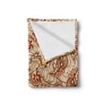 thumbnail image 2 of Fall Soft Flannel Fleece Throw Blanket, Leaves in Paisley Design Folkloric Art Original Culture Inspired Motif, Cozy Plush for Indoor and Outdoor Use, 50" x 60", Red Beige, by Ambesonne, 2 of 6