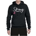 thumbnail image 2 of Wild Bobby Strong Joshua 1:9 Breast Cancer Breast Cancer Awareness Unisex Hoodie Sweatshirt, Black, Small, 2 of 6