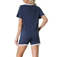 thumbnail image 3 of Unique Bargains Women's Sleepwear Lounge Soft Nightwear with Pockets Pajama Set XL Blue, 3 of 5