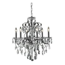 Bright Ceiling St. Francis 6 Light Dark Bronze Chandelier Clear Royal Cut Crystal