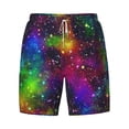 thumbnail image 4 of Lsque Mens Swim Trunks Bright Universe Pattern - Bathing Suit Compression Liner - Beach Swim Shorts Swimwear - (S-3XL) - Stretch Quick Dry -Large, 4 of 9