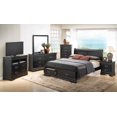 thumbnail image 2 of King Size Solid Wood Storage Bed Frame with Durable Construction and Black Finish for Bedroom, 2 of 4