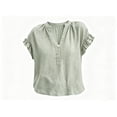 thumbnail image 4 of Womens Summer Tops Short Sleeve V Neck Simple Casual Blouse Daily All Match Daily Tops, 4 of 6