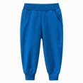 thumbnail image 2 of Gibobby Boys Pants Little Boys Sweatpants Kid Pants Athletic Elastic Waist Soft Lightweight Pants With Pocket Drawstring 2T 3T 4T 5T 6T Big Boys Pants(3-4 Years,Blue), 2 of 4