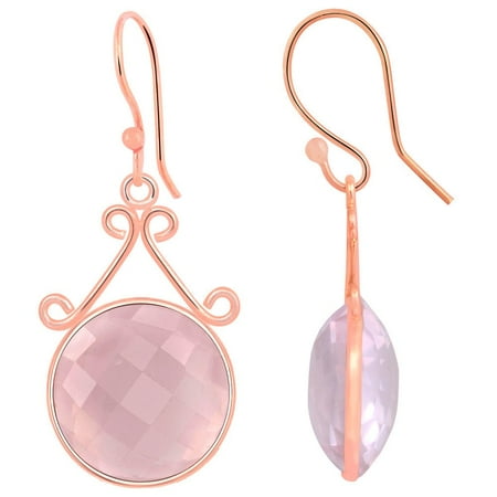 24.6 Carat Round Brio Pink Rose Quartz Dangle Fashion