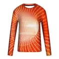 thumbnail image 4 of Pompotops T-Shirt Homme Décontracté Col Rond Manches Longues Imprimé 3D Tunnel Spatial en Solde, 4 of 5