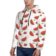 thumbnail image 3 of Lsque Hand Drawn Watermelon Pattern Casual Men's Hoodie,Hooded Sweatshirt with Kangaroo Pocket,Pullover Hoodie-3X-Large, 3 of 7