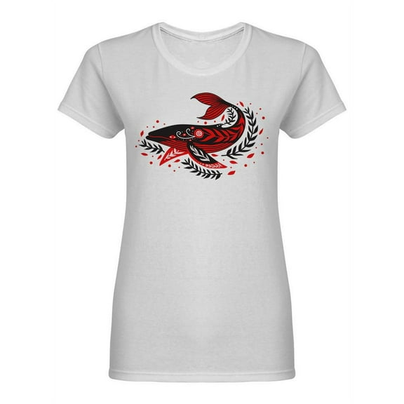 Folk Whale Shaped T-Shirt Women -Image by Shutterstock, Female Medium