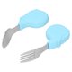 thumbnail image 2 of Juego de utensilios de entrenamiento para niños pequeños, 2 piezas, utensilios para niños pequeños, cuchara, utensilios para niños pequeños, juego de cuchara y tenedor, juego de cuchara y tenedor para bebé, estética elegante, 2 of 8