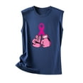 thumbnail image 5 of IROINNID Deals Breast Cancer Tank for Women Breast Cancer Awareness Loose Sleeveless Printed Ladies Round Neck Blouses Tops T-Shirt,Navy, 5 of 5