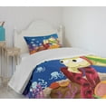 thumbnail image 4 of Ambesonne Cartoon Quilted Bedspread Set 2 Pcs, Turtle, Twin Size, Multicolor, 4 of 6