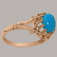 thumbnail image 3 of LBG British Made 18k Rose Gold Ring with Natural Turquoise Womens Engagement Ring - 33 size options - Size 7.25, 3 of 6