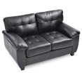 thumbnail image 4 of Passion Furniture PF-G903A-L Gallant 57 in. Flared Arm Faux Leather Straight Sofa in Black, 4 of 5