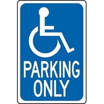 Hy-Ko Products HW-13 Handicap Parking Heavy Duty Aluminum Sign 12" x 18" Blue/White, 1 Piece