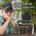 thumbnail image 4 of RONSHIN RX-880D Portable Radio Recorder Speakers Retro Antique Style Cassette Radio For Outdoor Multi-band Radio, AM, FM, SW, USB, MP3, 4 of 8