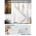 thumbnail image 5 of No Hook Shower Curtain, Coastal Stall Bathroom Curtains with Snap in Liner, Orange Brown Coral Starfish Jellyfish Seahorse Waterproof Washable Fabric Shower Curtain Set, 54" x 78", 5 of 9