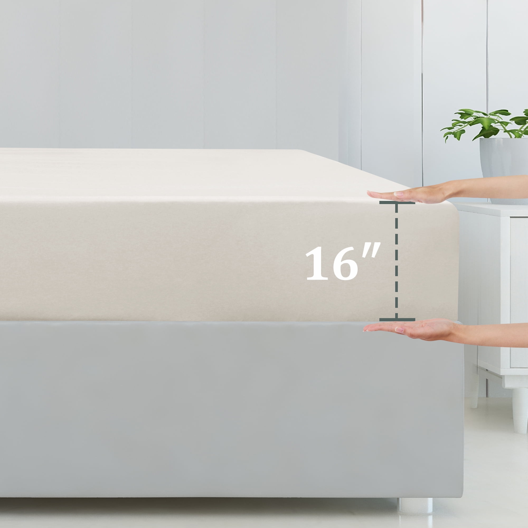 Unique Bargains Fitted Sheet Viscose from Bamboo 16" PocketIsabelline Twin