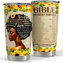 Christian Gift for Women Bible Tumbler 20oz Stainless Steel Insulated Tumblers Coffee Travel Mug Cup for Black Woman Religious Gifts for Birthday Christmas