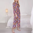 thumbnail image 3 of Pofeuu Skull daisy flower Print Womens Pajamas Set Long Sleeve Sleepwear Button Down Nightwear Soft Pj Lounge Sets Button Down Pajamas Women-Large, 3 of 7