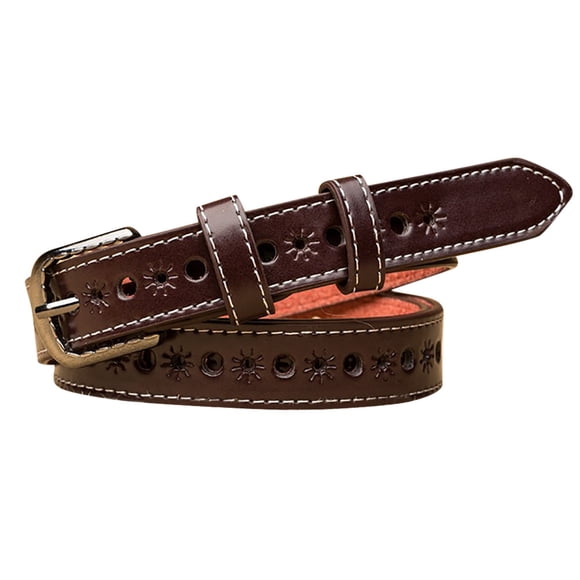 Beshee Belts for Women Fashion Ladies Men Leather Belts Jeans Belt Hollow Lesisure Belts Womens Belt Wine Red