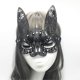 thumbnail image 3 of Rhinestone Mask Venetian Mask Rabbit Mask Half Face Animal Mask Cosplay Costume Accessory for Halloween Carnival Masquerade (Black), 3 of 3