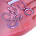 thumbnail image 2 of Small Hoop Earrings Set for Women,Sliver Plated Chunky Hoop Earring Hypoallergenic Stackable Earrings for Woman Multiple Piercing Dainty Jewelry Gift, 2 of 8