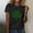 Black, variant on Women's St Patrick's Day Shirts Long Sleeve T-Shirts Crewneck Plaid Shamrock Tee Shirts Tops