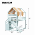 thumbnail image 2 of Harper & Bright Designs Full Size House Bed with Canopy and Slide, Wood Loft Bed with Built-in Bookshelves and Storage Staircase, Light Green, 2 of 9
