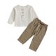 thumbnail image 1 of Gibobby Conjunto de Sudadera y Pantalón Niños pequeños de color sólido con bolsillo Tops Pantalones deportivos casuales Conjunto de dos piezas para niños Ropa(Caqui,2-3 Años ), 1 of 5