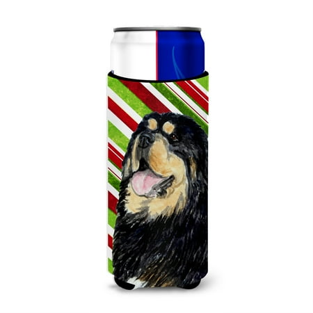 

Tibetan Mastiff Candy Cane Holiday Christmas Ultra Beverage Insulators for slim cans SS4581MUK