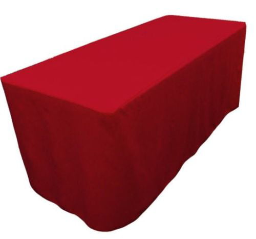 Fitted Polyester Table Cover Wedding Banquet Tablecloth 21 Colors 10 x 6' ft