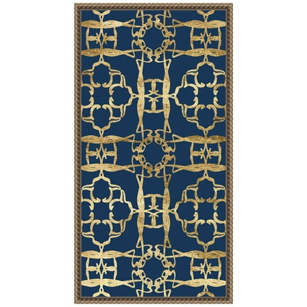 Amanti Art Motif on Blue XI Framed Canvas Wall Art Print