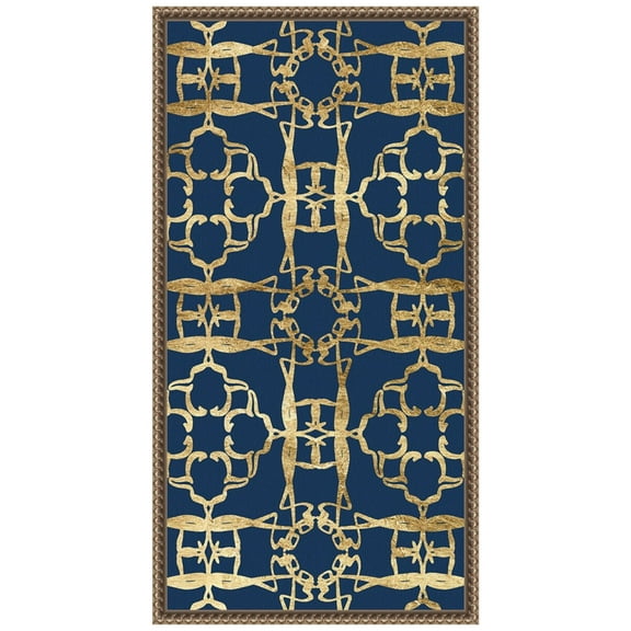 Amanti Art Motif on Blue XI Framed Canvas Wall Art Print