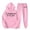 Pink, variant on dGslk Red Hooded Sweatshirt and Sweatpants Set, STRONGER THAN THE STORM Motivational Print, Unisex Casual Tracksuit, Soft Fleece, Comfortable Loungewear for Men and Women Black L