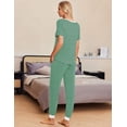 thumbnail image 3 of Ekouaer Pajamas for Women Set 2 Piece Lounge Set Short Sleeve Pjs Joggers Long Pants Sleepwear with Pockets, 3 of 6