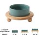 thumbnail image 2 of Ceramic Elevated Cat Food and Water Bowl, Kitty Bowl, Raised Cat Dish, Cat Feeder (1 x Dark Green + Stand), 2 of 4
