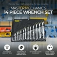 thumbnail image 2 of Master Mechanic 14 Piece Chrome Plated Finish SAE Combination Wrench Set, 2 of 6