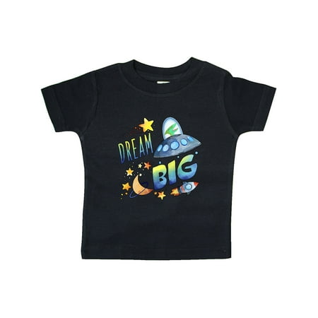 

Inktastic Dream Big Cute Space Dinosaur Flying Spaceship Gift Baby Boy or Baby Girl T-Shirt