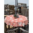 thumbnail image 2 of Outdoor Tablecloth with Umbrella Hole for Patio/Picnic/Party/Camping, Pink Starfish Coastal Waterproof Table Cloth Round Cover Washable, Shell Conch Coral Nautical Summer (Dia 54"), 2 of 9