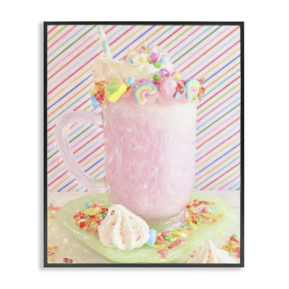 Stupell Industries Sweet Dreams Milkshake Food & Beverage Painting Black Framed Art Print Wall Art, 11 x 14