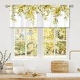 thumbnail image 3 of Eucalyptus Yellow Leaves Curtain Valance for Window Treatments Botanical Floral Plant Rod Pocket Fall Kitchen Treatment Flower Drapes for Bathroom Bedroom Living Room 1 Panel (52x18 Inch), 3 of 5