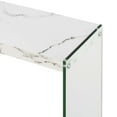 thumbnail image 4 of Convenience Concepts SoHo Glass V Console Table with Shelf, White Faux Marble/Glass, 4 of 4