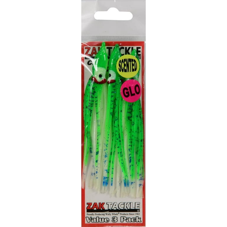Zak Tackle Challenger Squid, 4.5 inch, 3 Pack, Green