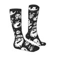 thumbnail image 4 of Lsque Black White Spooky Ghosts Printed Crew Socks Men's Women's LightWeight Thin Casual Calf Socks ,Knee High Socks,Cotton Socks, 4 of 9
