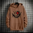 thumbnail image 5 of Aobny Mens Sweatshirts Hoodies Brown Graphic Lightweight Hoodie Anime Hooded Pullover Muscle Shirt,M, 5 of 5