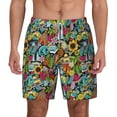 thumbnail image 2 of Picia Color Summer pattern Mens Swim Trunks with Compression Liner Stretch Beach Shorts Quick Dry with Zipper Pockets No-Chafing Board Shorts-X-Large, 2 of 8