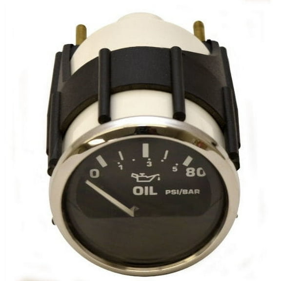 Faria Boat Oil Pressure Gauge GPC611B | Larson Euro Black SS 2 Inch