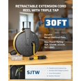 thumbnail image 2 of Carrete de cable de extensión DEWENWILS SJTW de 30 pies, calibre 16/3, con 6 salidas, 2 of 7